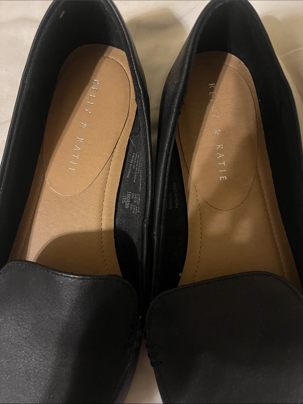 Kelly & Katie Black Pointed Toe Slip-On Flats - Picture 2 of 5